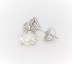 Brand New 2.06 Carat Round Brilliant-Cut Diamond Stud Earrings
