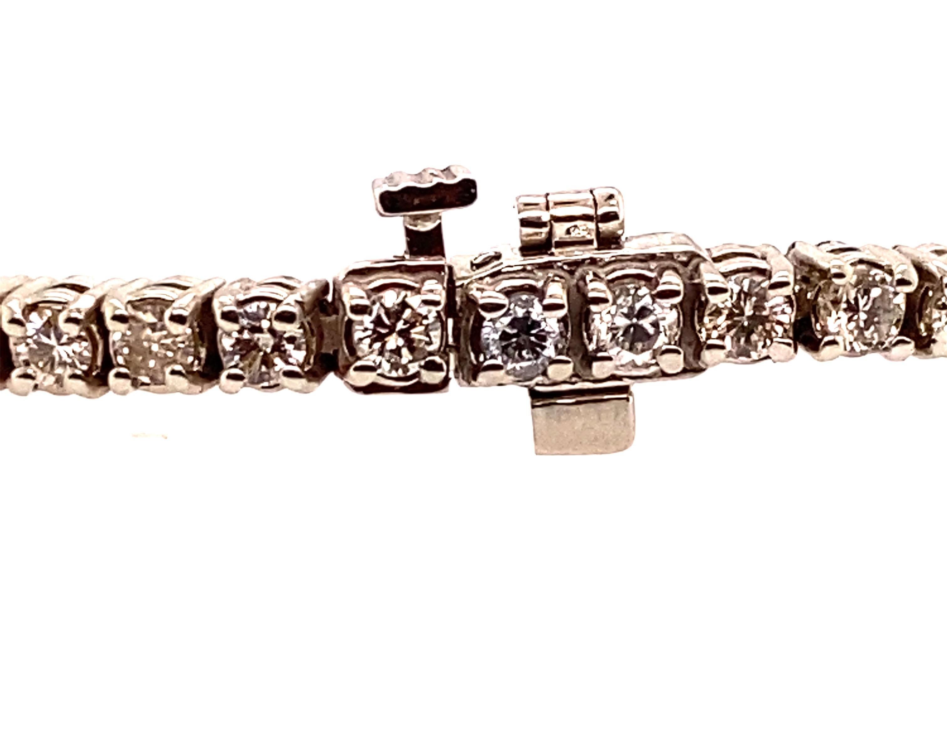 Brand New Diamant-Tennisarmband 3ct Rundschliff Quadratisch Set 14K Weißgold 7