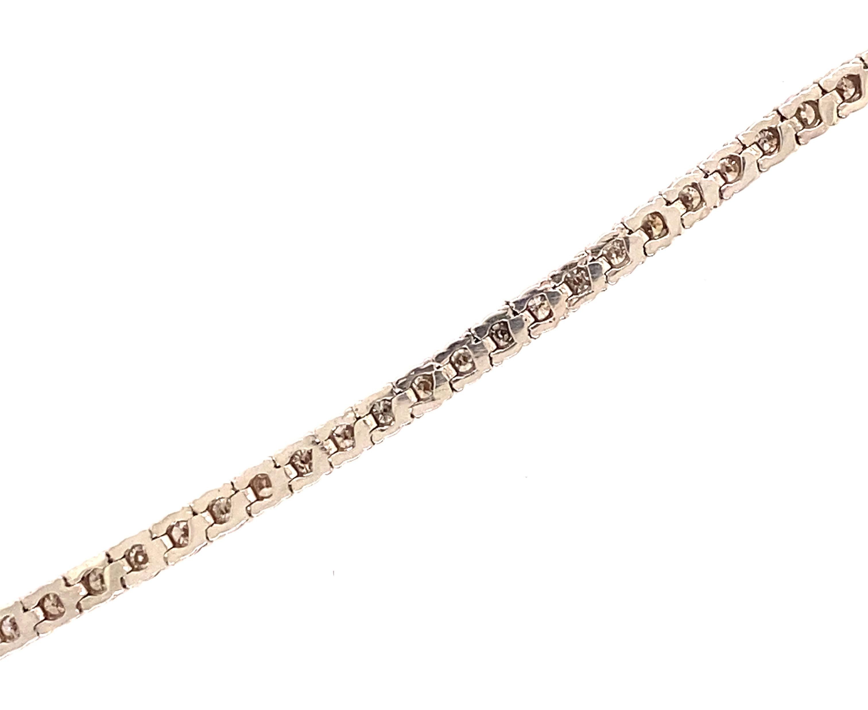 Brand New Diamant-Tennisarmband 3ct Rundschliff Quadratisch Set 14K Weißgold 7