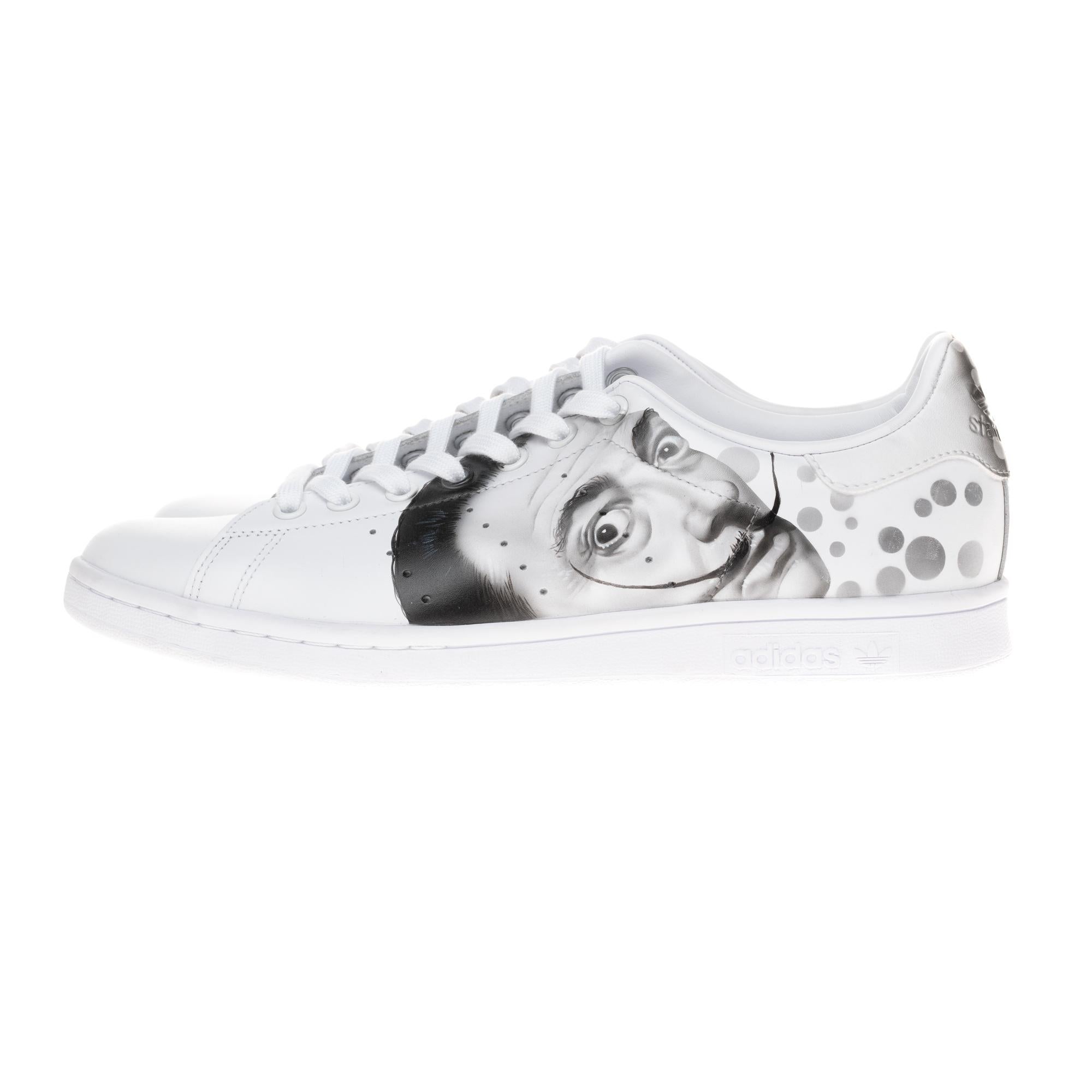 Brand New Adidas Stan Smith All White sneakers customized "Dali" by Patbo  For Sale at 1stDibs