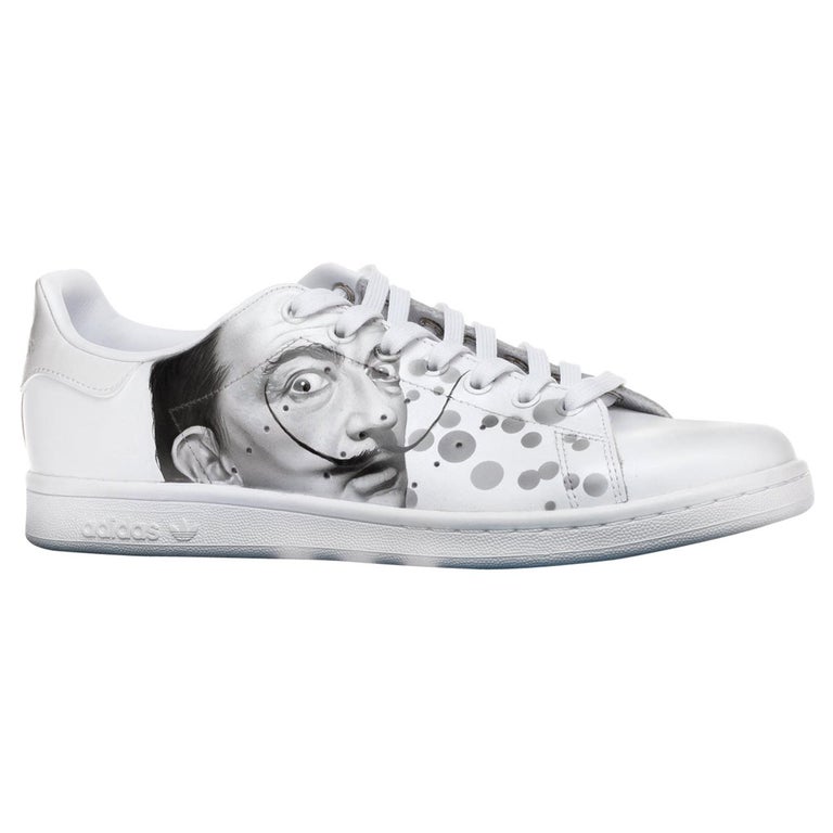 Brand New Adidas Stan Smith All White trainers customised "Dali" by Patbo  For Sale at 1stDibs