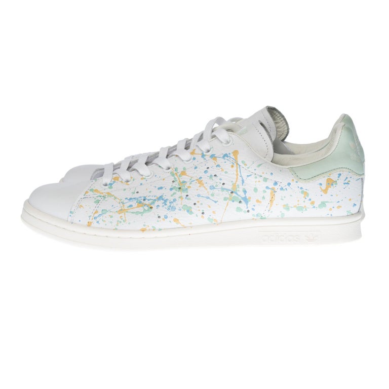 Brand New Adidas Stan Smith All White trainers customised Jackson Pollock  For Sale at 1stDibs