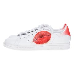 Brand New Adidas Stan Smith All White sneakers customized "Kiss" by Patbo 