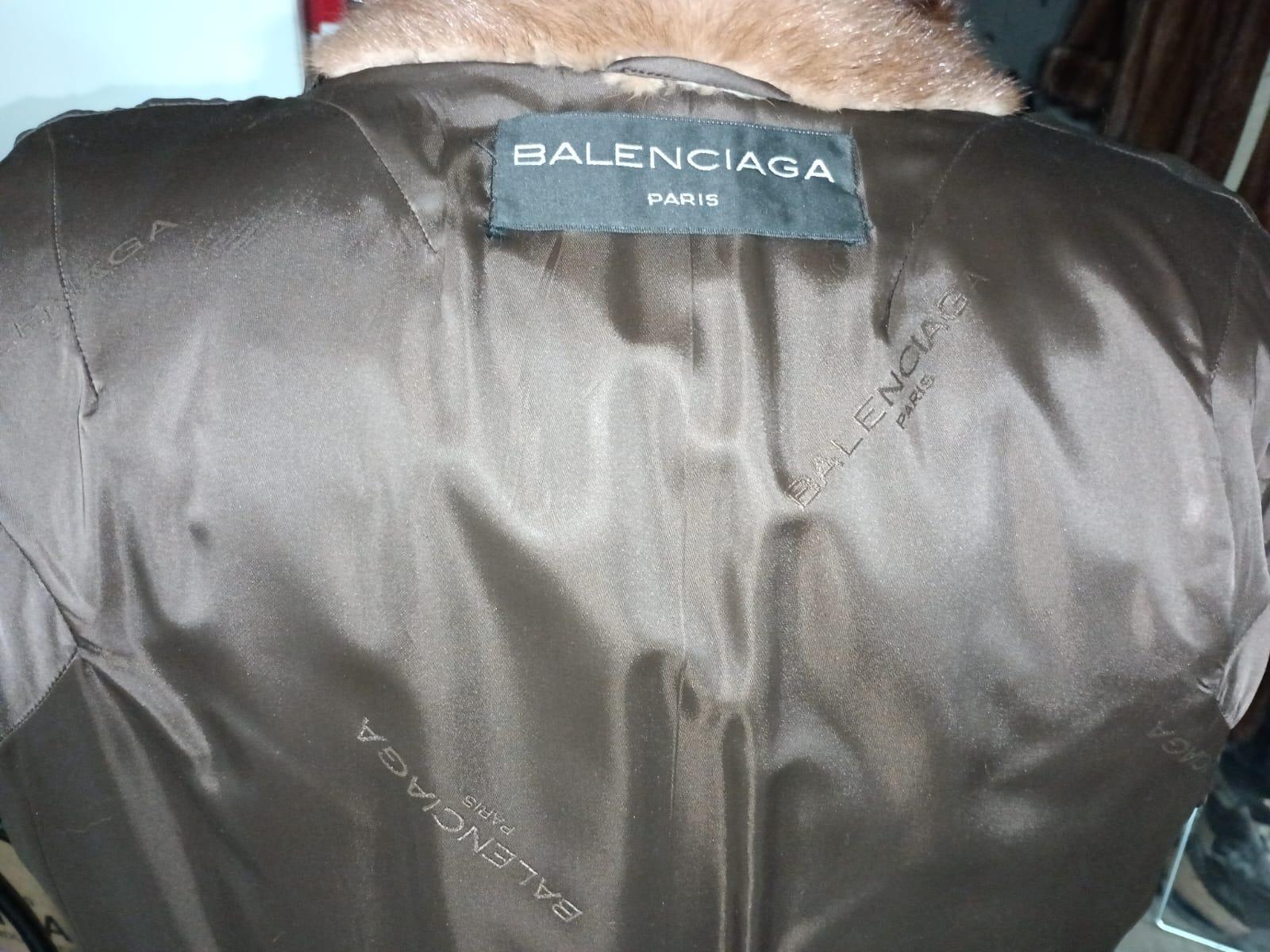 Brand new Balenciaga Demi Buff Mink Fur Coat (12-M) For Sale 11