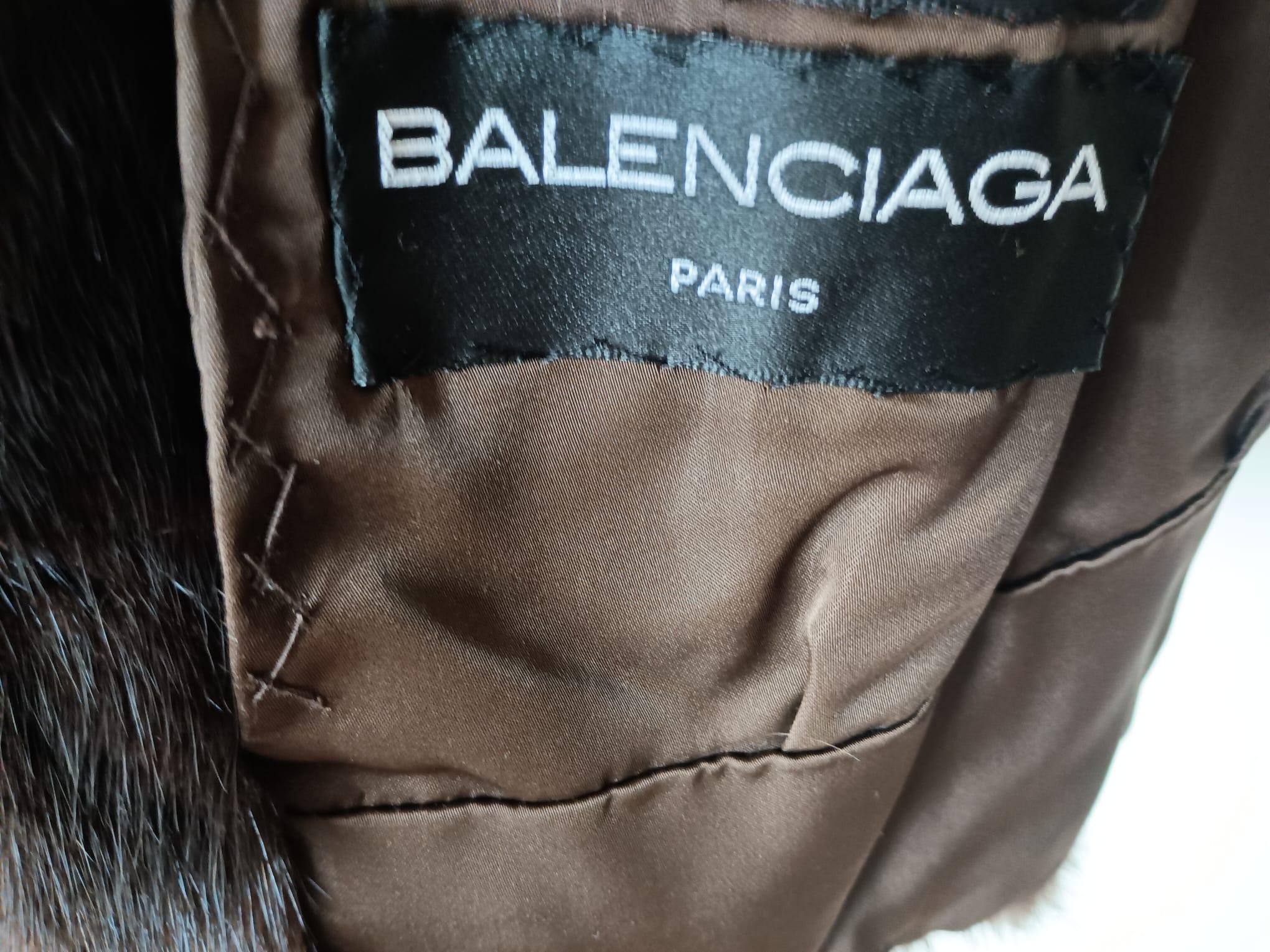 Mint Balenciaga Demi Buff Mink Fur Coat (12-M) For Sale 12
