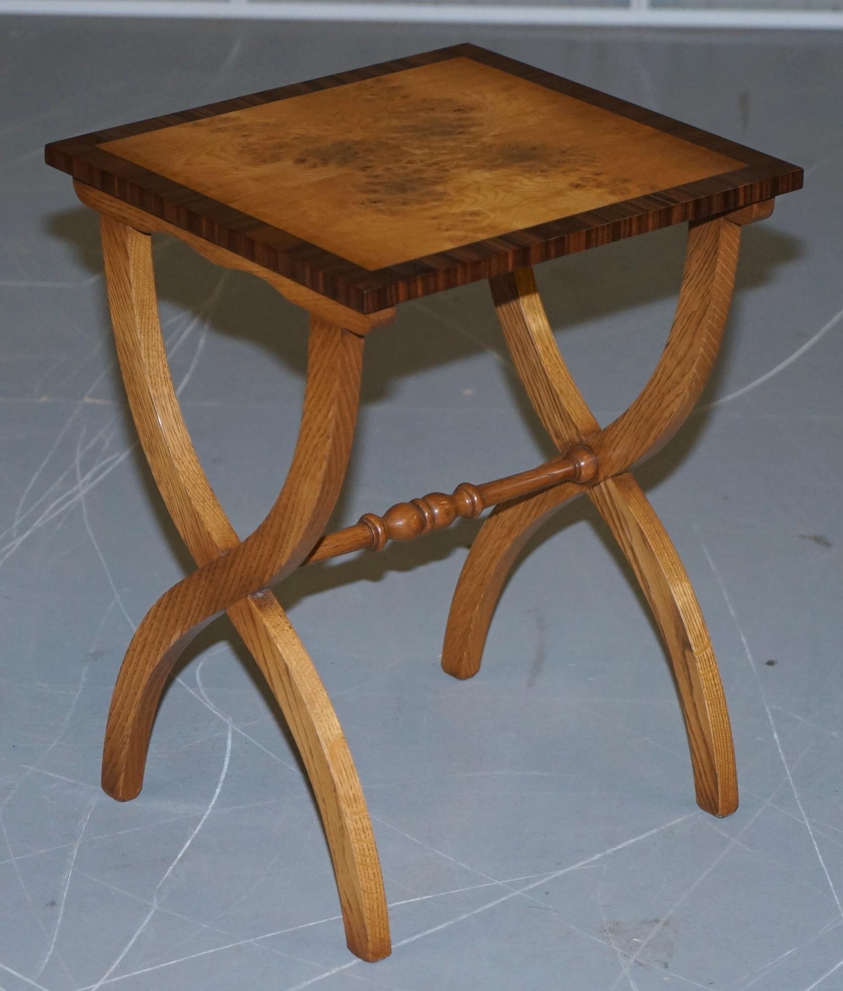 Bevan Funnell Burr / Burl Oak Nest of Tables Absolutely Stunning For Sale 9
