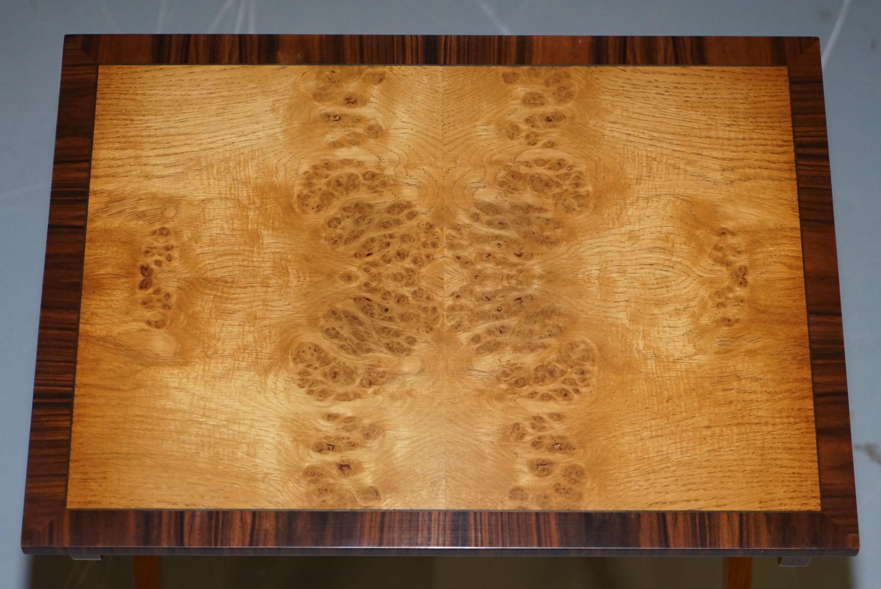 Contemporary Bevan Funnell Burr / Burl Oak Nest of Tables Absolutely Stunning For Sale