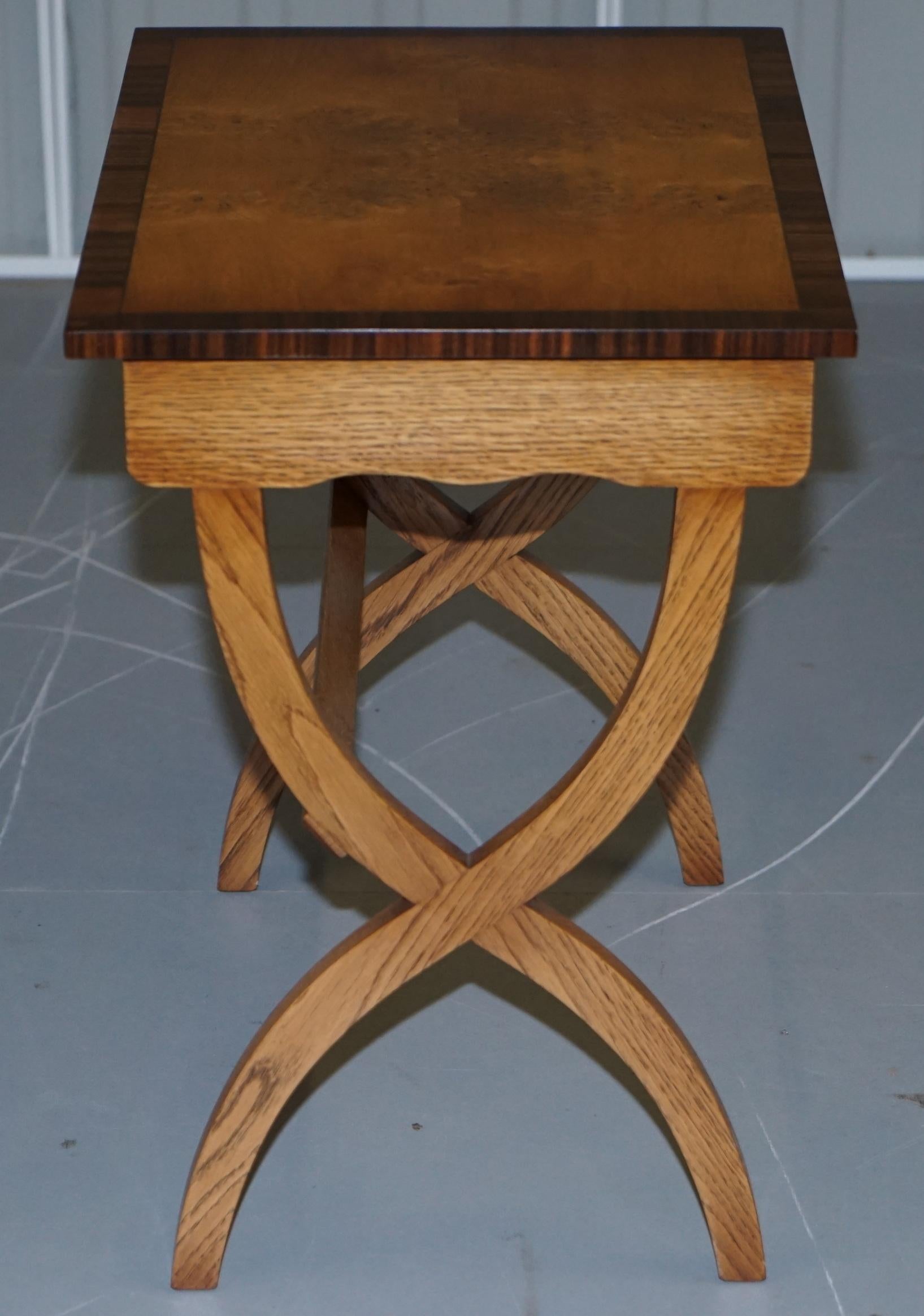 Bevan Funnell Burr / Burl Oak Nest of Tables Absolutely Stunning For Sale 3