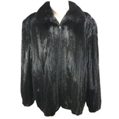 Brand new Big Tall Blackglama Men's mink fur coat bomber jacket size 2 XL