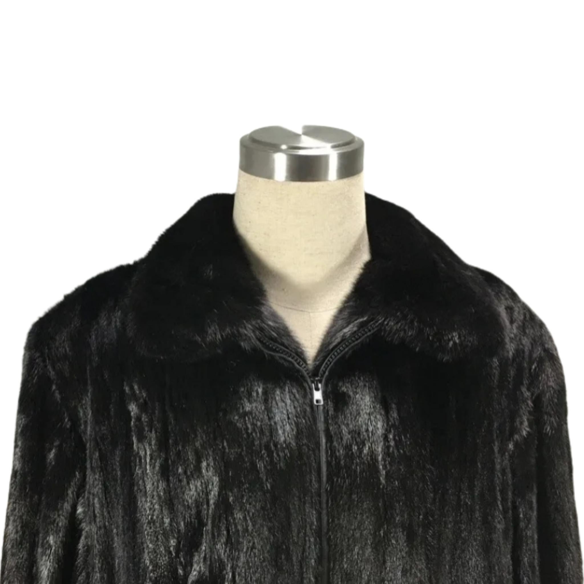 Brand new Big Tall Blackglama Men's mink fur coat bomber jacket size 2 XL In New Condition For Sale In Montreal, Quebec