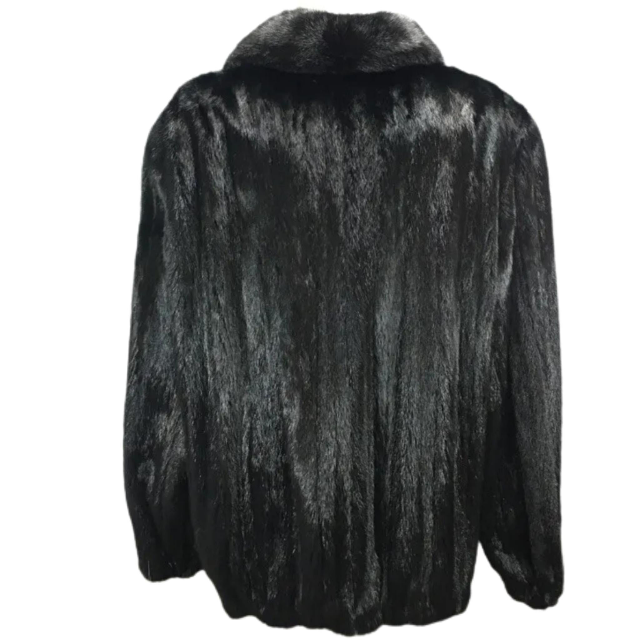 Brand new Big Tall Blackglama Men's mink fur coat bomber jacket size 2 XL For Sale 2