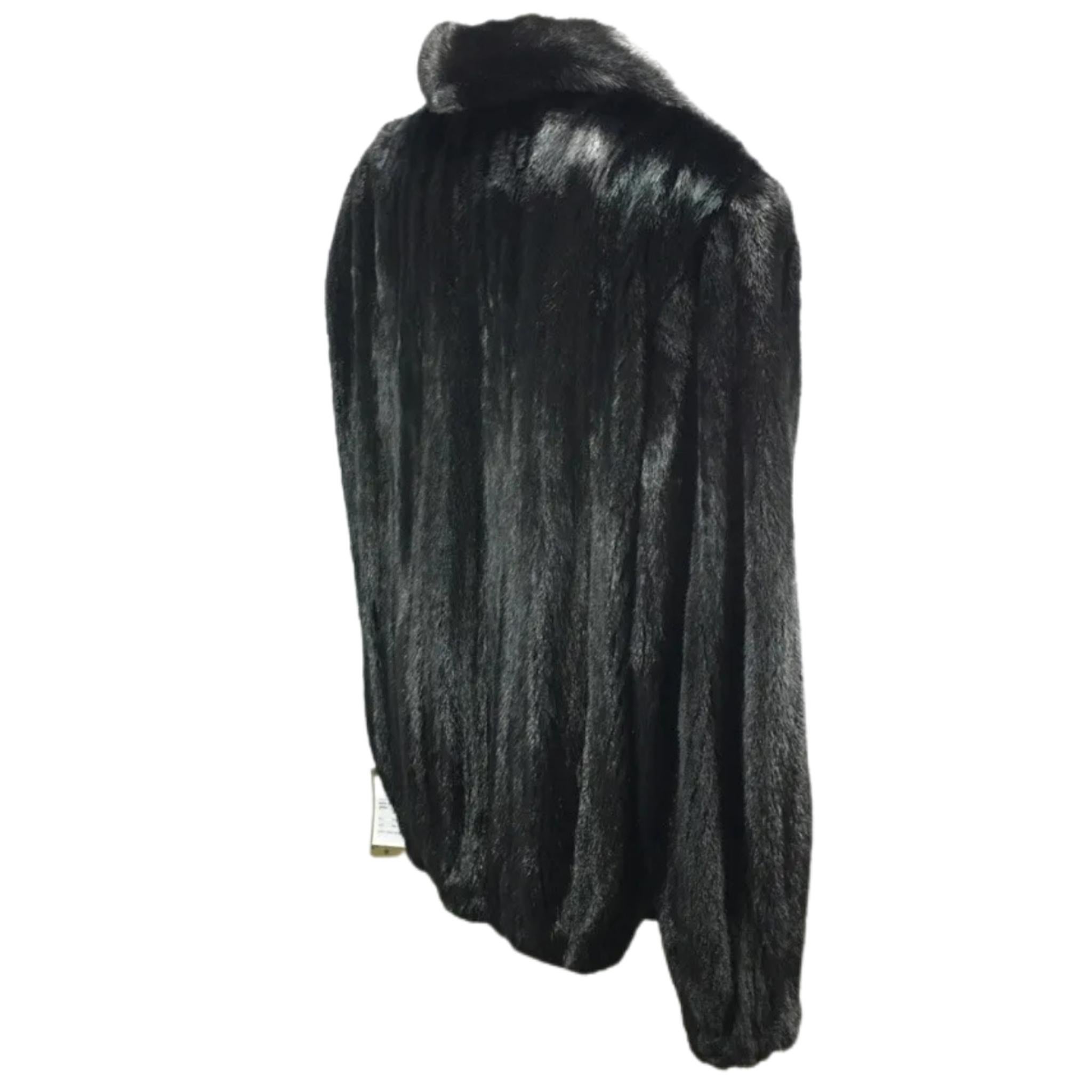 Brand new Big Tall Blackglama Men's mink fur coat bomber jacket size 2 XL For Sale 5