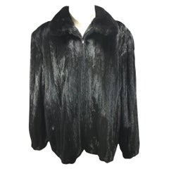 Used Brand new Big Tall Blackglama Men's mink fur coat bomber jacket size 2 XL
