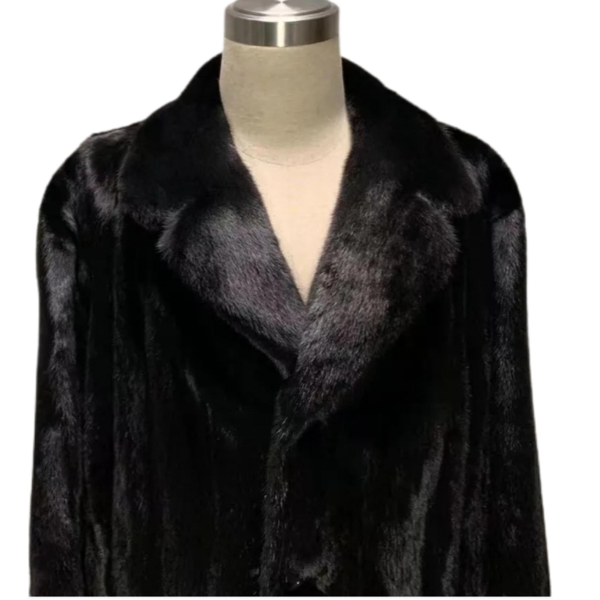 PRODUCT DESCRIPTION:

Brand new Big Tall Blackglama Men's mink fur coat parka jacket size 2 XL
**** exclusive Blackglama skins 

Condition: Brand New

Closure: German hook

Color: Black

Material: silky female Mink 

Garment type: Coat

Sleeves: