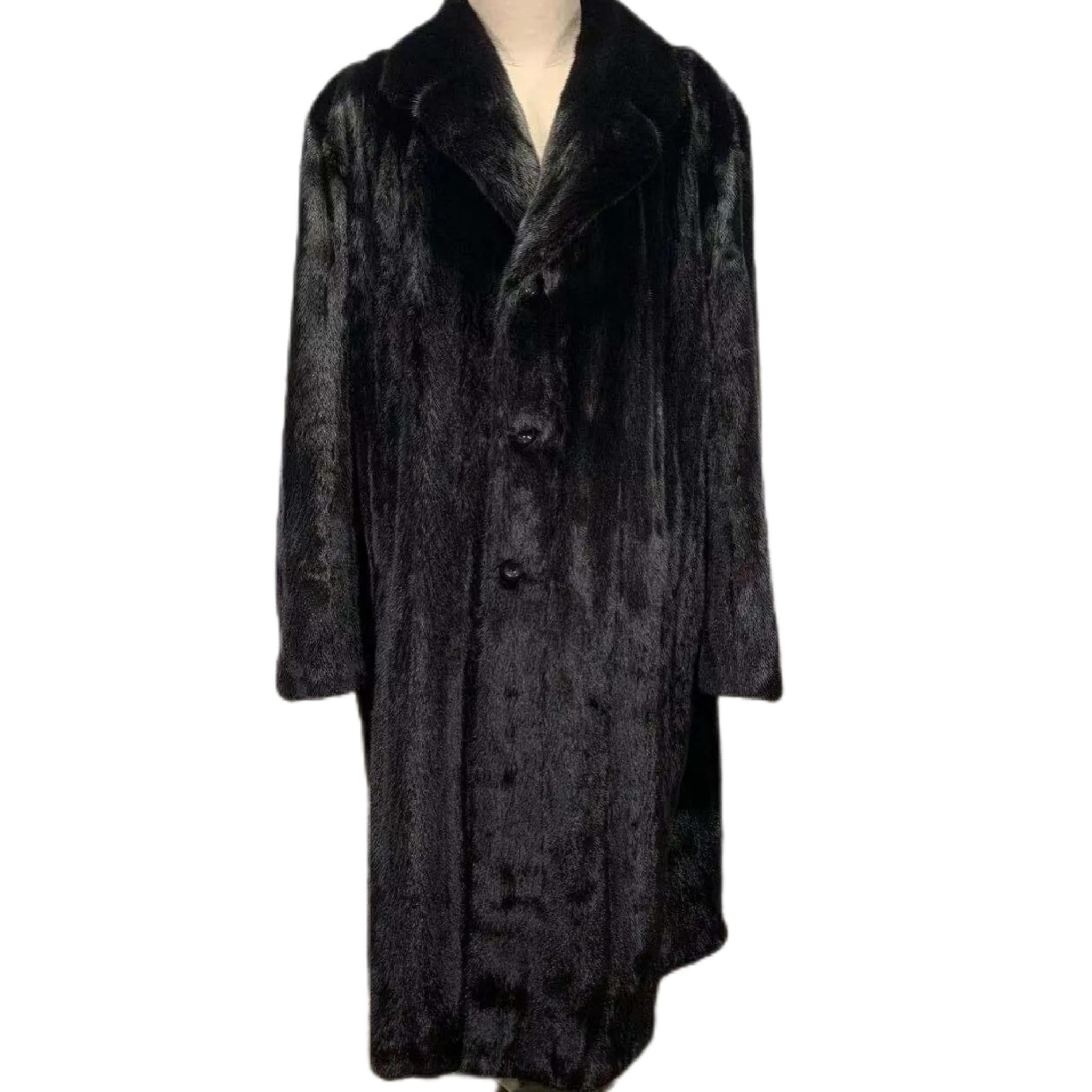 Brand new Big Tall Blackglama Men's mink fur coat parka jacket size 2 XL For Sale 1
