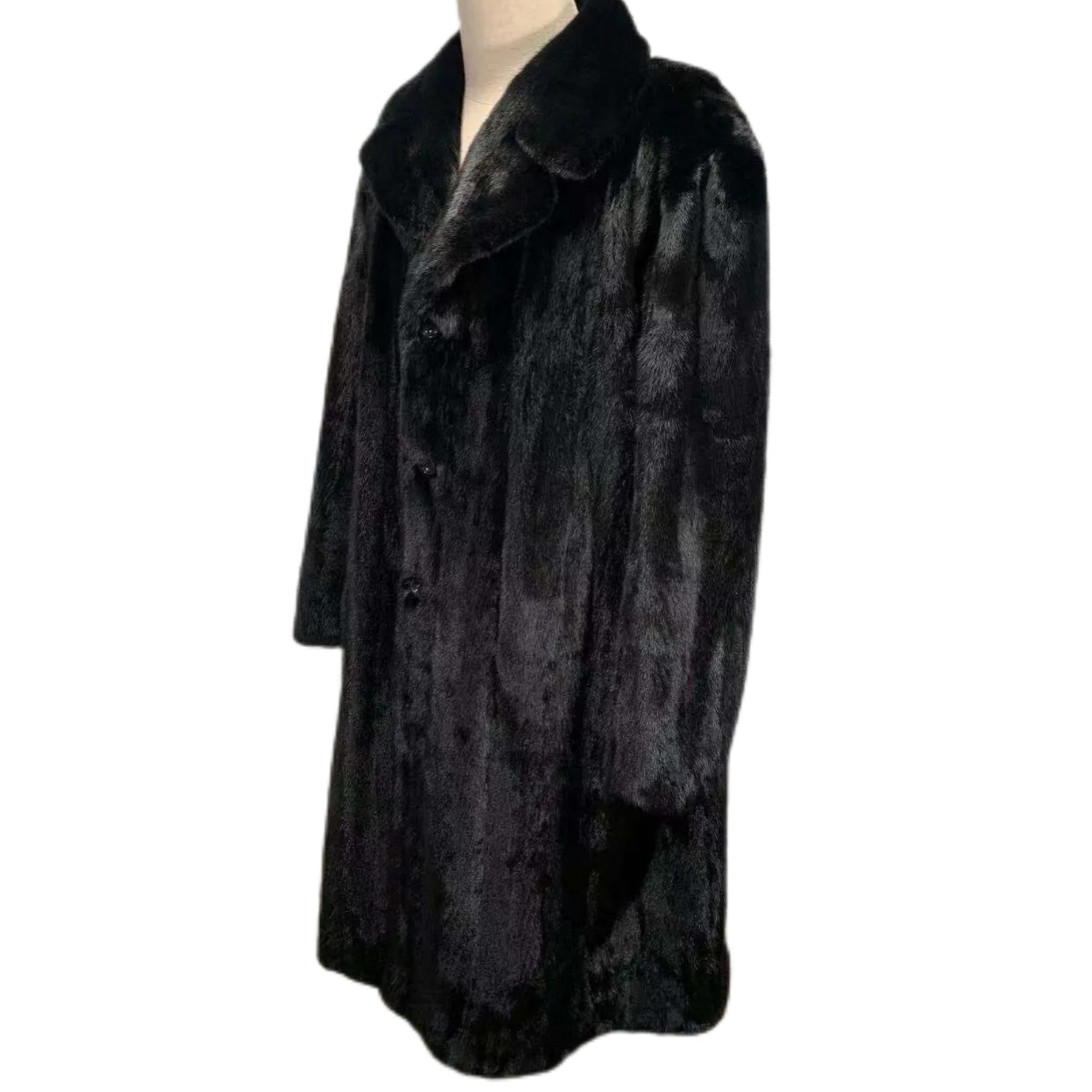 Brand new Big Tall Blackglama Men's mink fur coat parka jacket size 2 XL For Sale 2