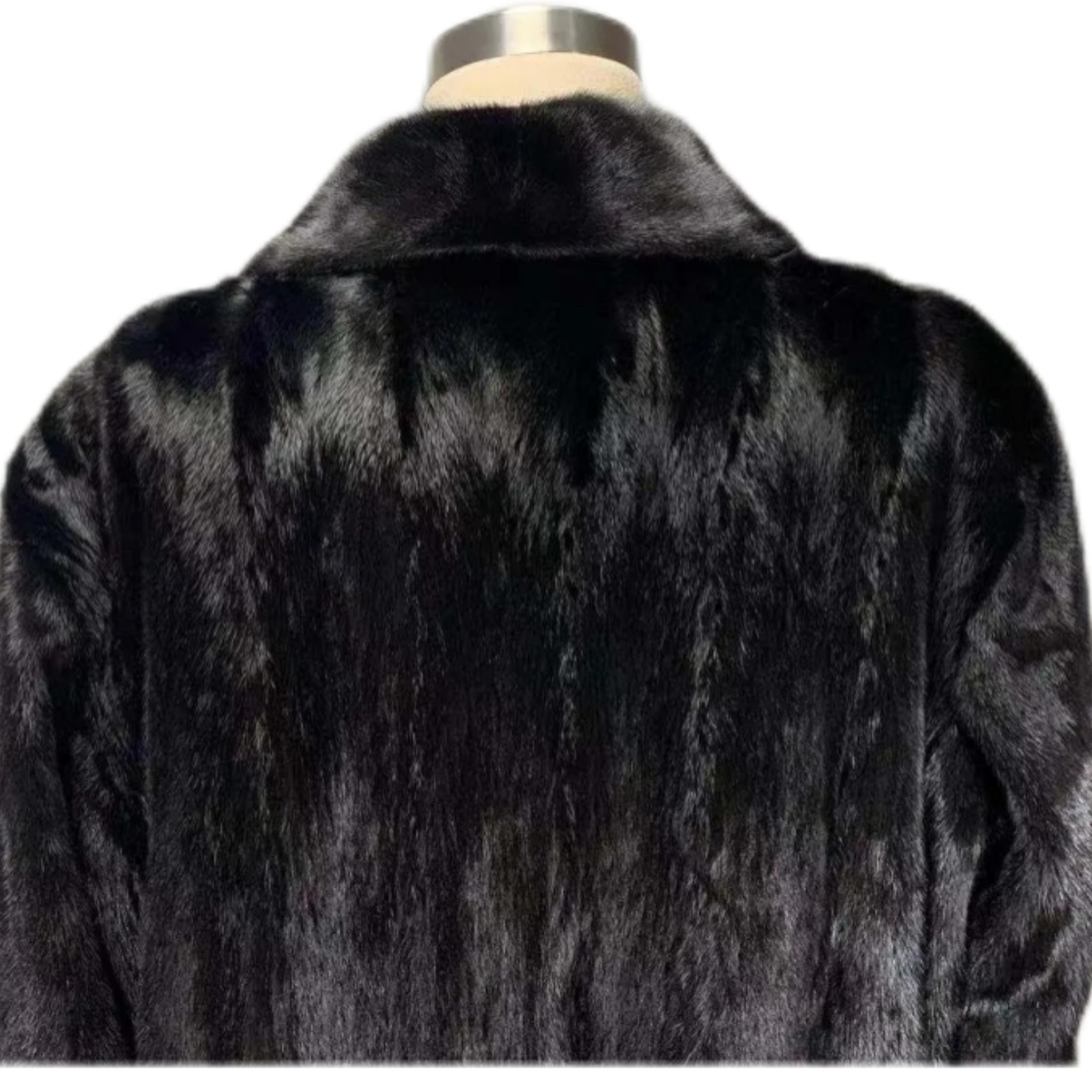 Brand new Big Tall Blackglama Men's mink fur coat parka jacket size 2 XL For Sale 4
