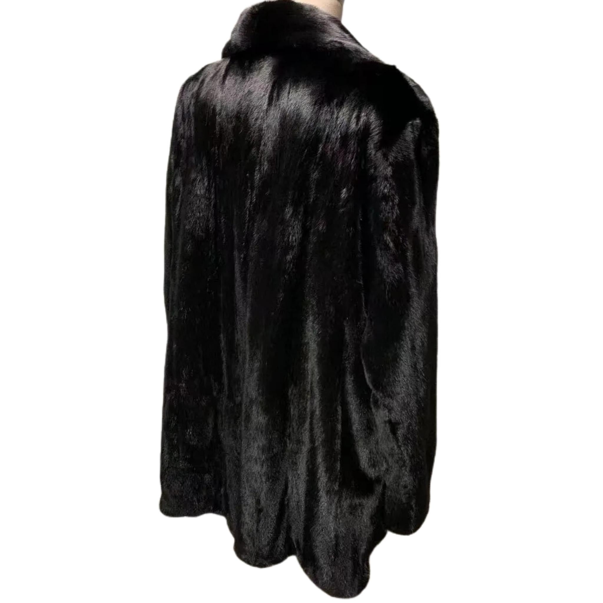 Brand new Big Tall Blackglama Men's mink fur coat parka jacket size 2 XL For Sale 2