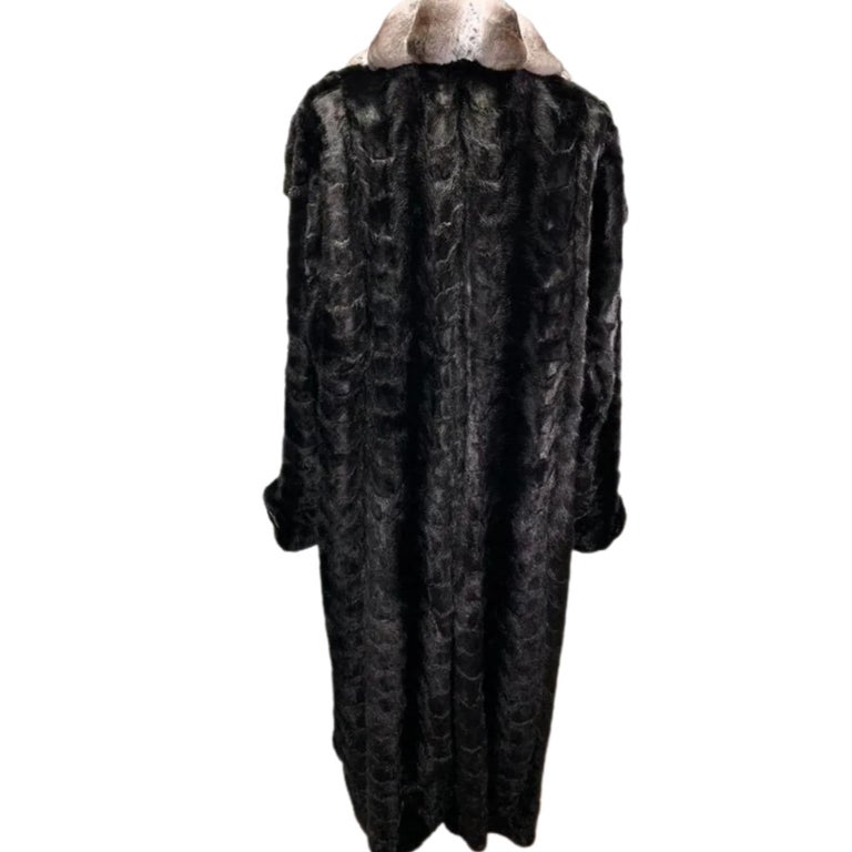 Brand new Big Tall Chinchilla empress Men s black mink fur coat