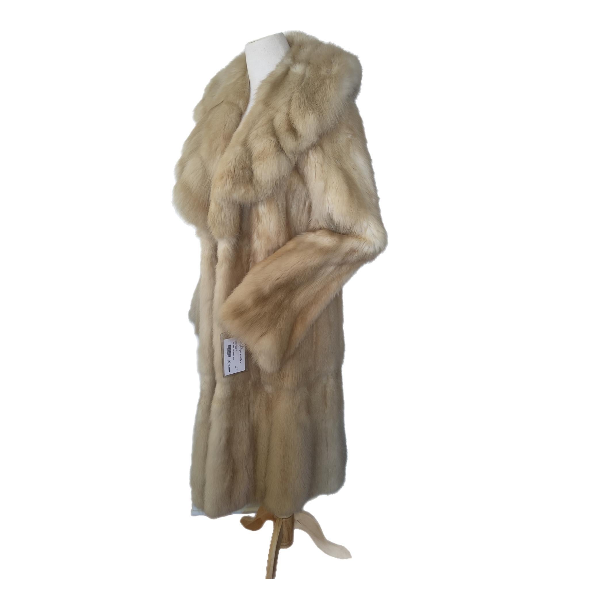 Neuf Birger Christensen Golden sable Fur Coat (Size 10/ M) with tag en vente 8