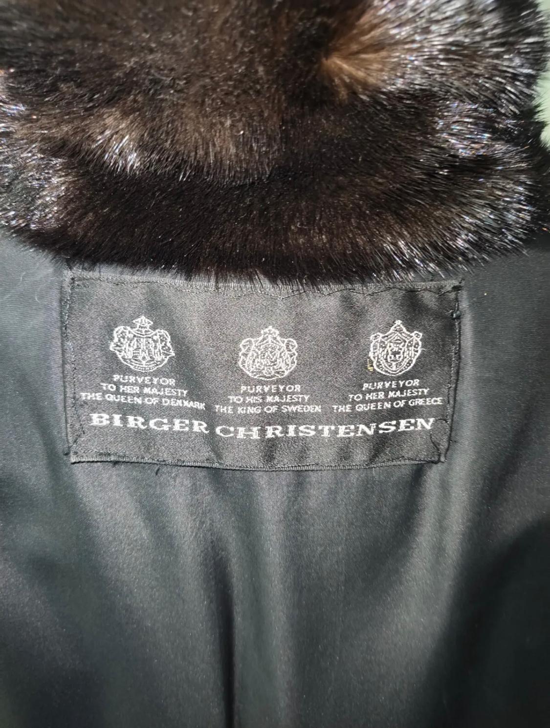 Birger Christensen Ranch Manteau imperméable en fourrure de vison pour femme (taille 14-16 M/L) en vente 5