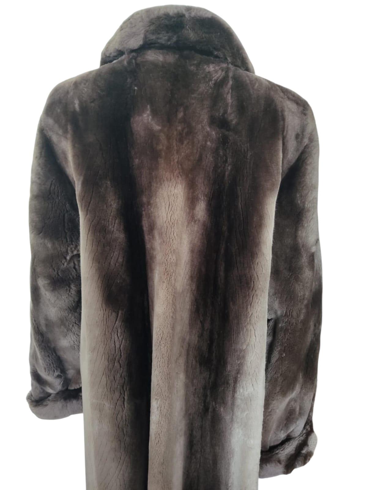 Brand New  Birger Christensen Sheared Beaver Fur Coat with Fur Trim (Size 14) 7