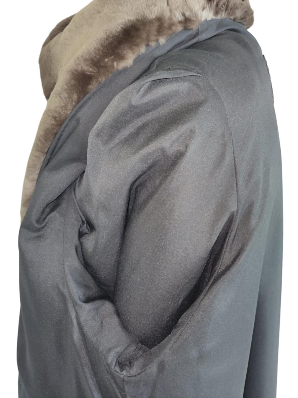 Brand New  Birger Christensen Sheared Beaver Fur Coat with Fur Trim (Size 14) 8