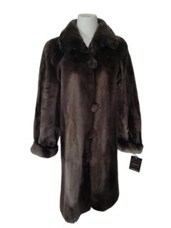 Tout neuf  Manteau Birger Christensen en fourrure de castor tondue avec bordure en fourrure (taille 14)