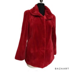Brand new Birger christensen sheared mink fur coat red 12