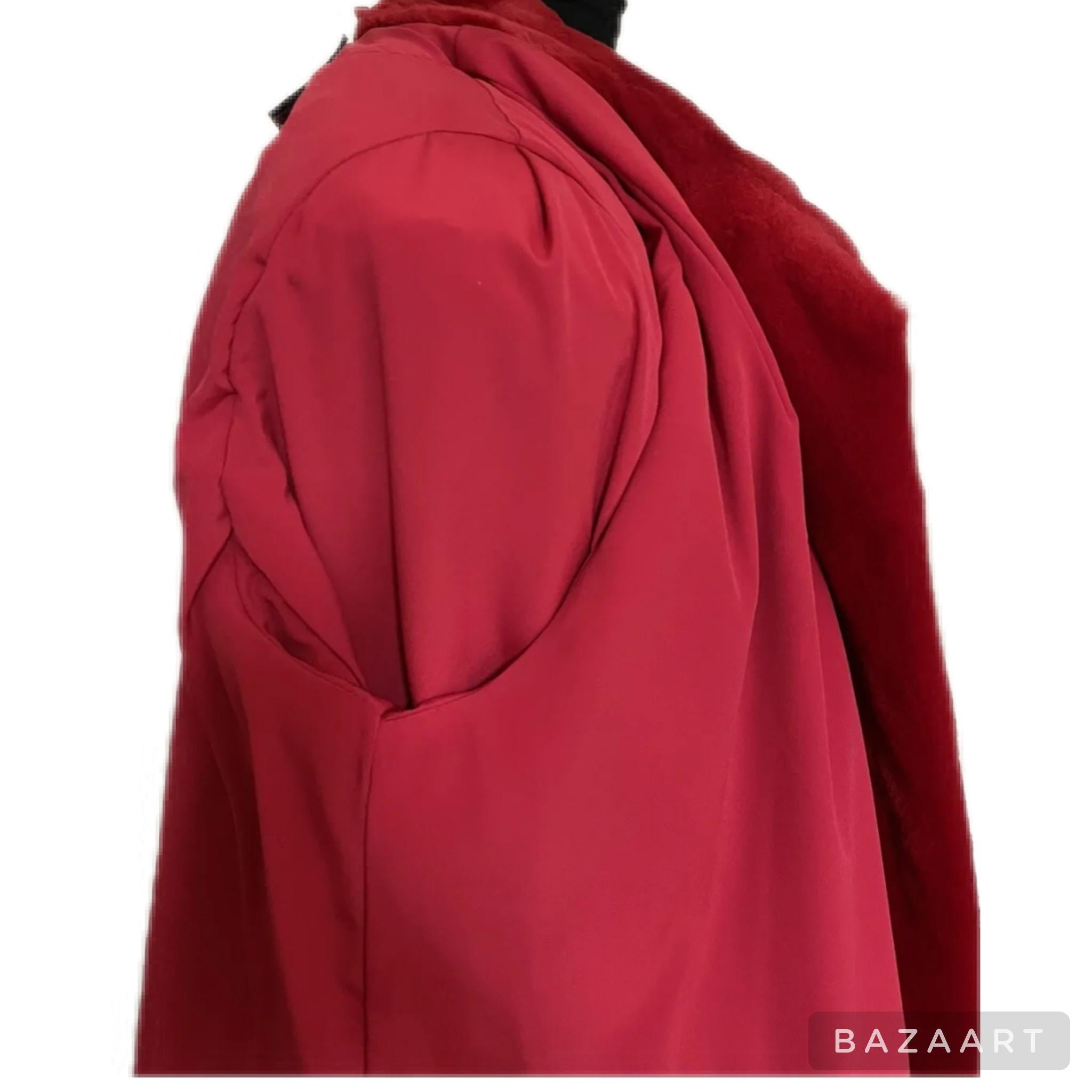 Brand new Birger Christensen manteau de fourrure de vison tondus rouge 12 en vente 3