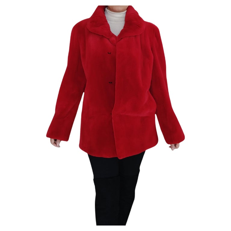 Brand New Birger Christensen Sheared Mink Fur Coat (Size12/M) For Sale