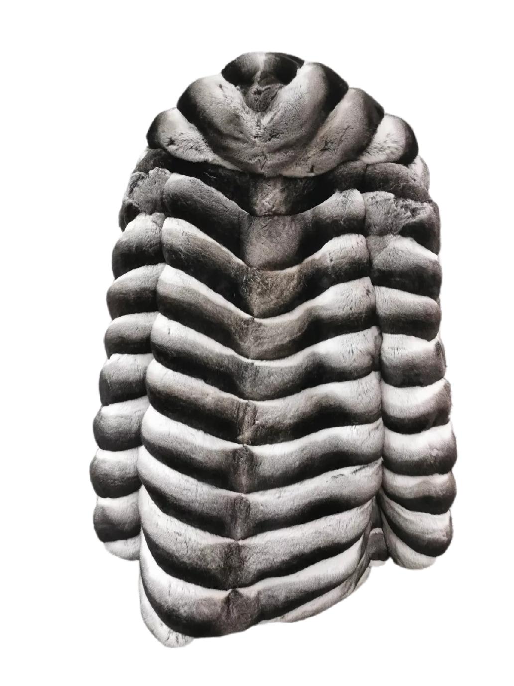 Nuovo cappotto di pelliccia di cincillà Unisex 24  2XL 2