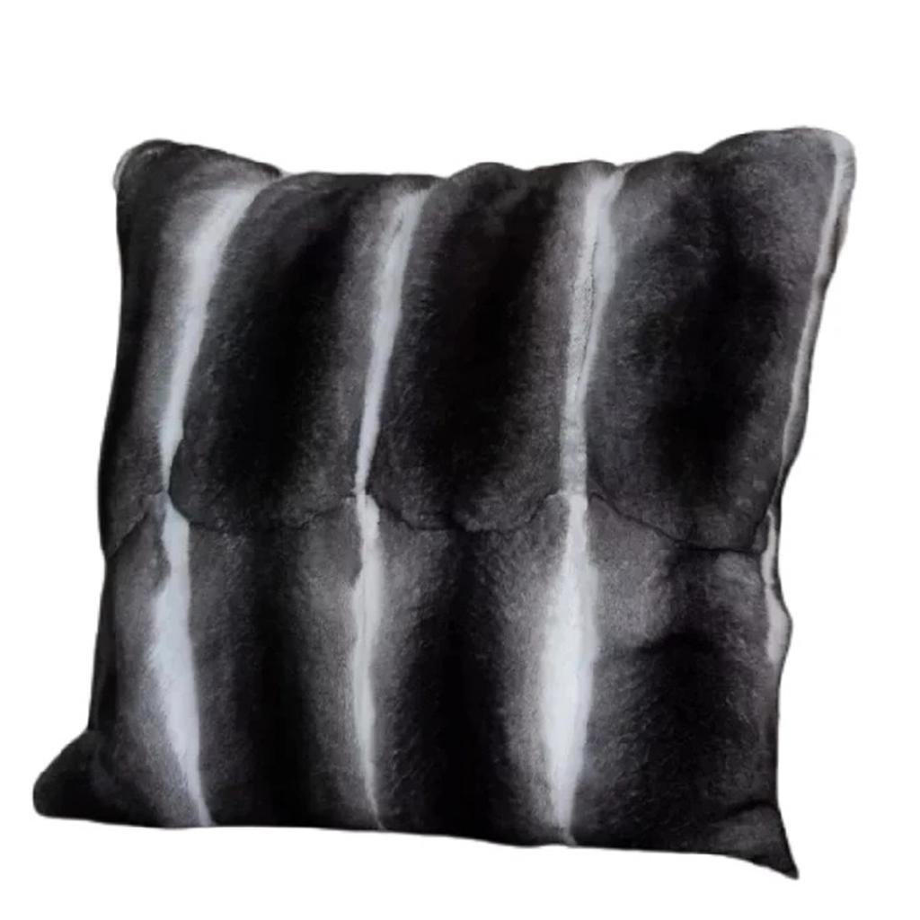 Brand new exceptionally soft natural Chinchilla Fur pillows.

The color is a rich black velvet shade with a gradient to a clean white band

Size 12
