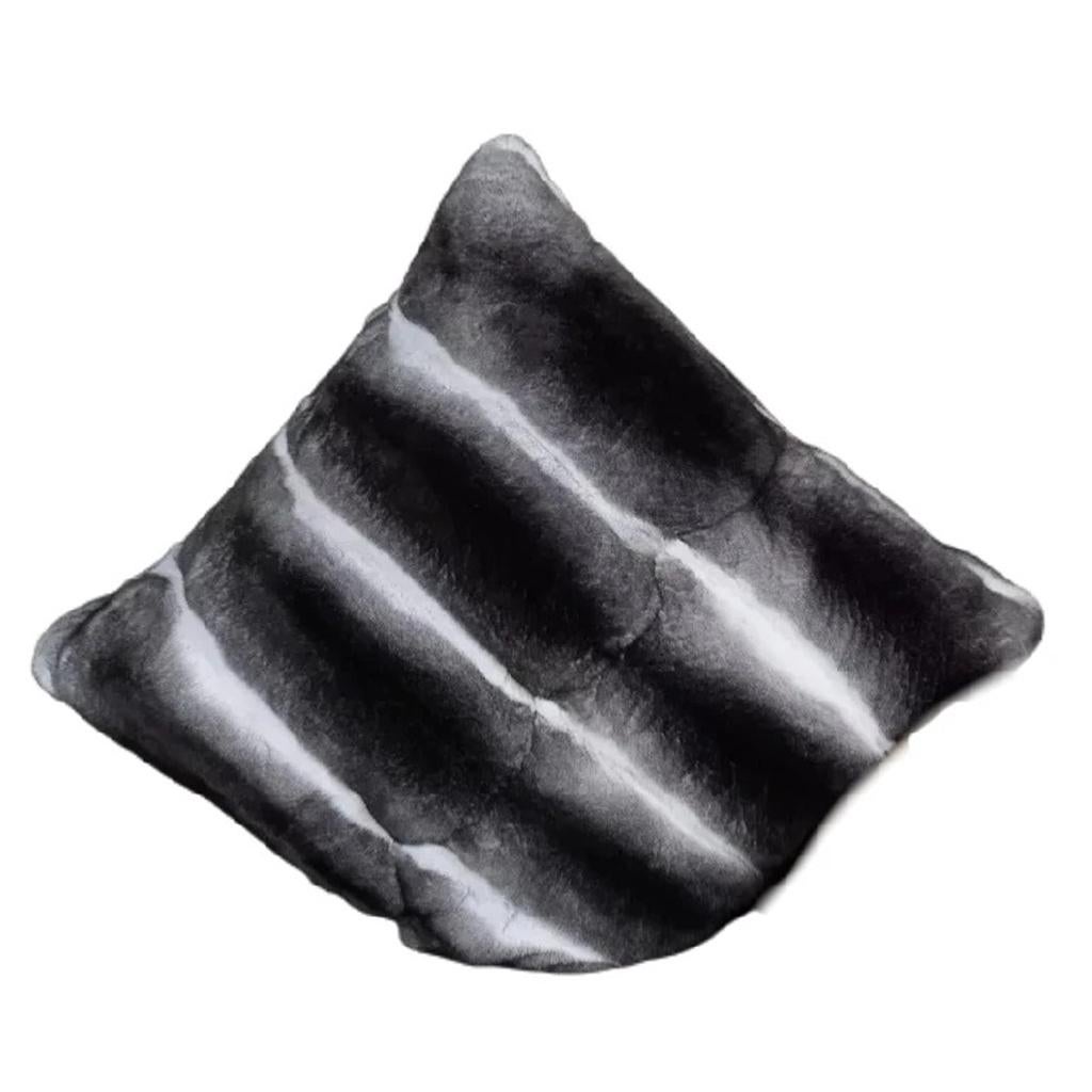 Brand New Black Velvet Chinchilla Fur Pillows (12