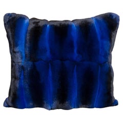 Used Brand New Black Velvet Chinchilla Fur Pillows (12"x12")