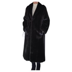 Used Brand New Blackglama pitch black Mink Fur Coat (Size 14 - Large)