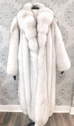 Brand new blue fox fur coat size 16