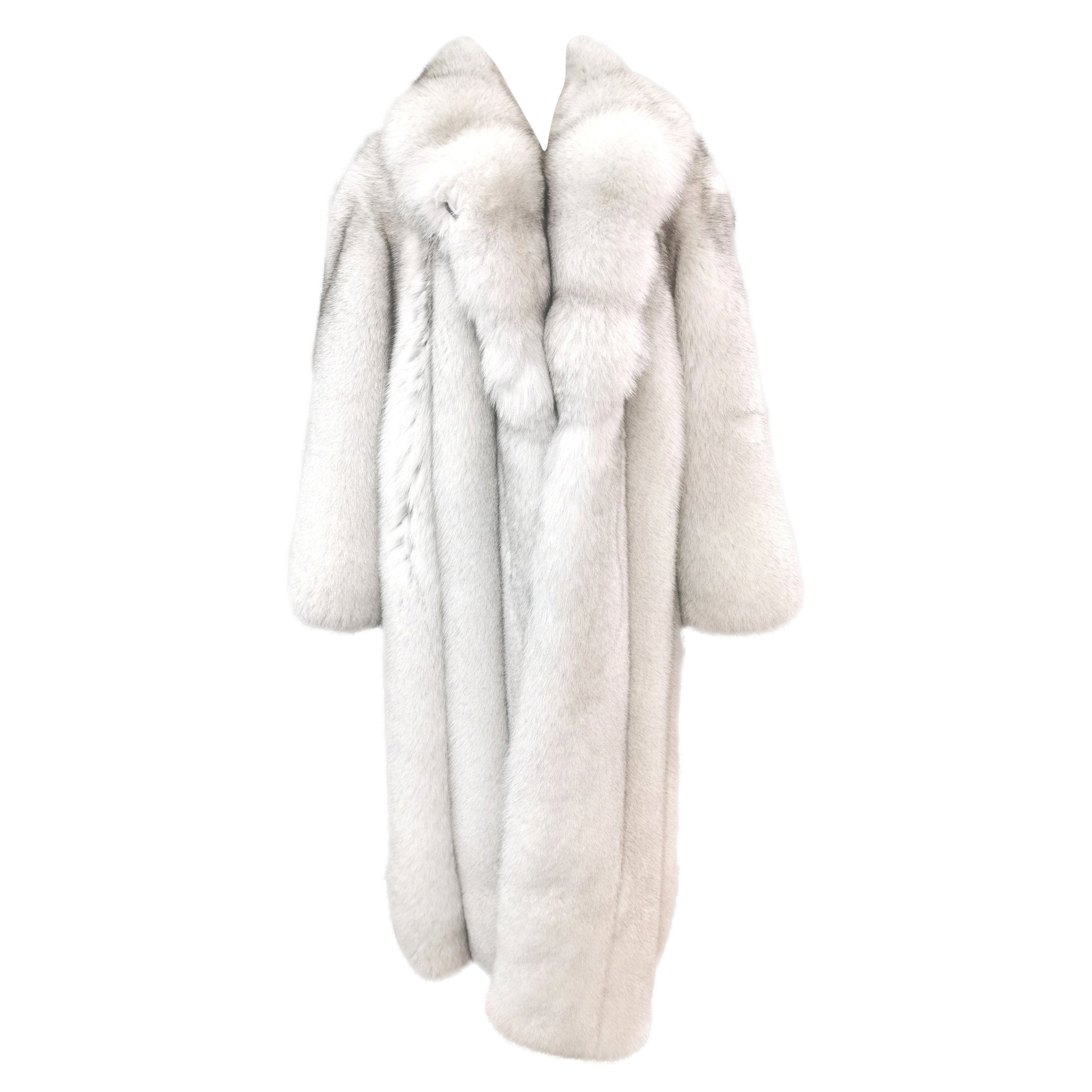 Manteau en fourrure de renard bleu neuf, taille 16