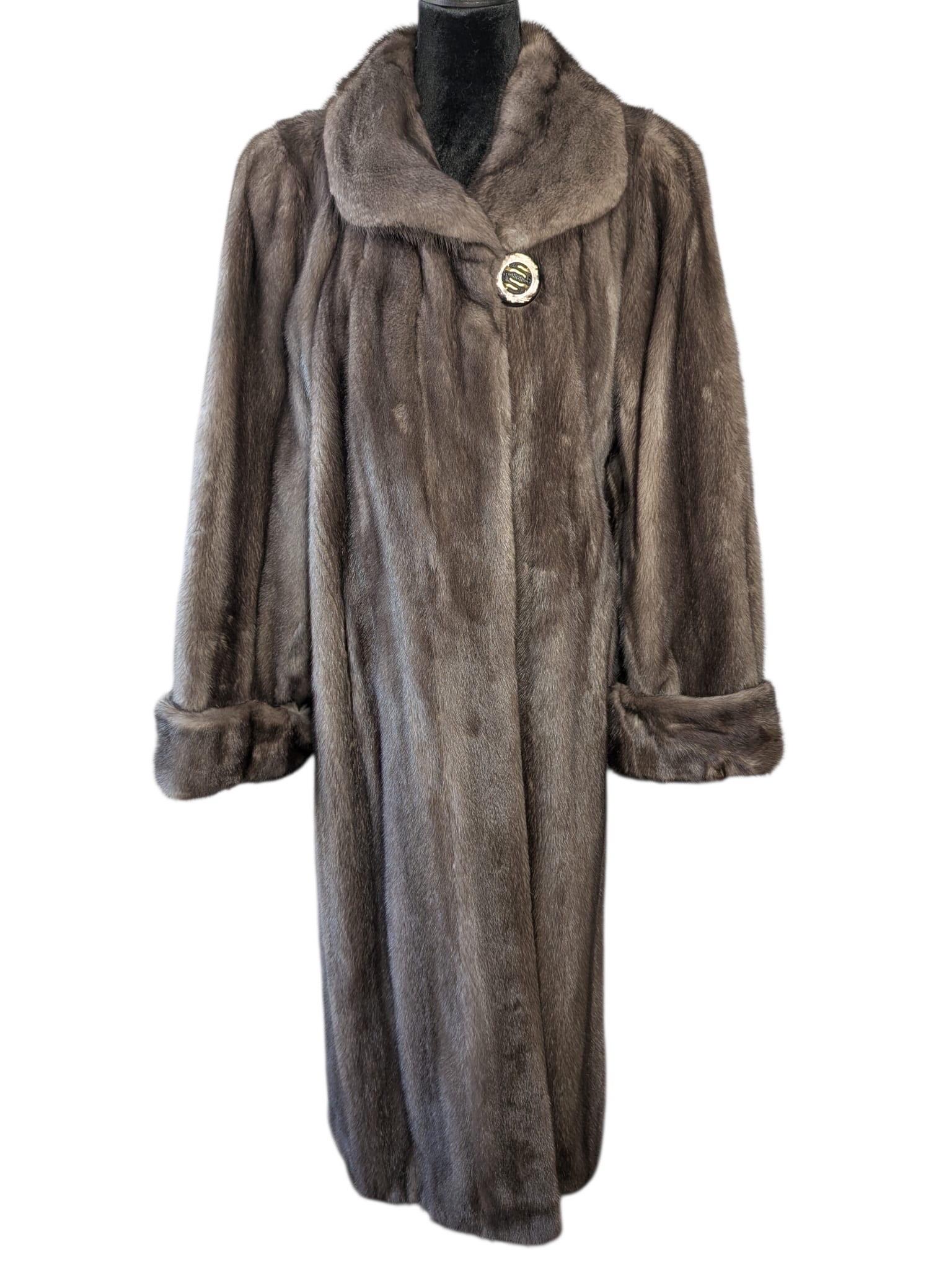 Brand new blue iris mink fur coat