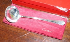 Brand New & Boxed Large Cartier Solid Sterling Silver & Gold Soup Ladle