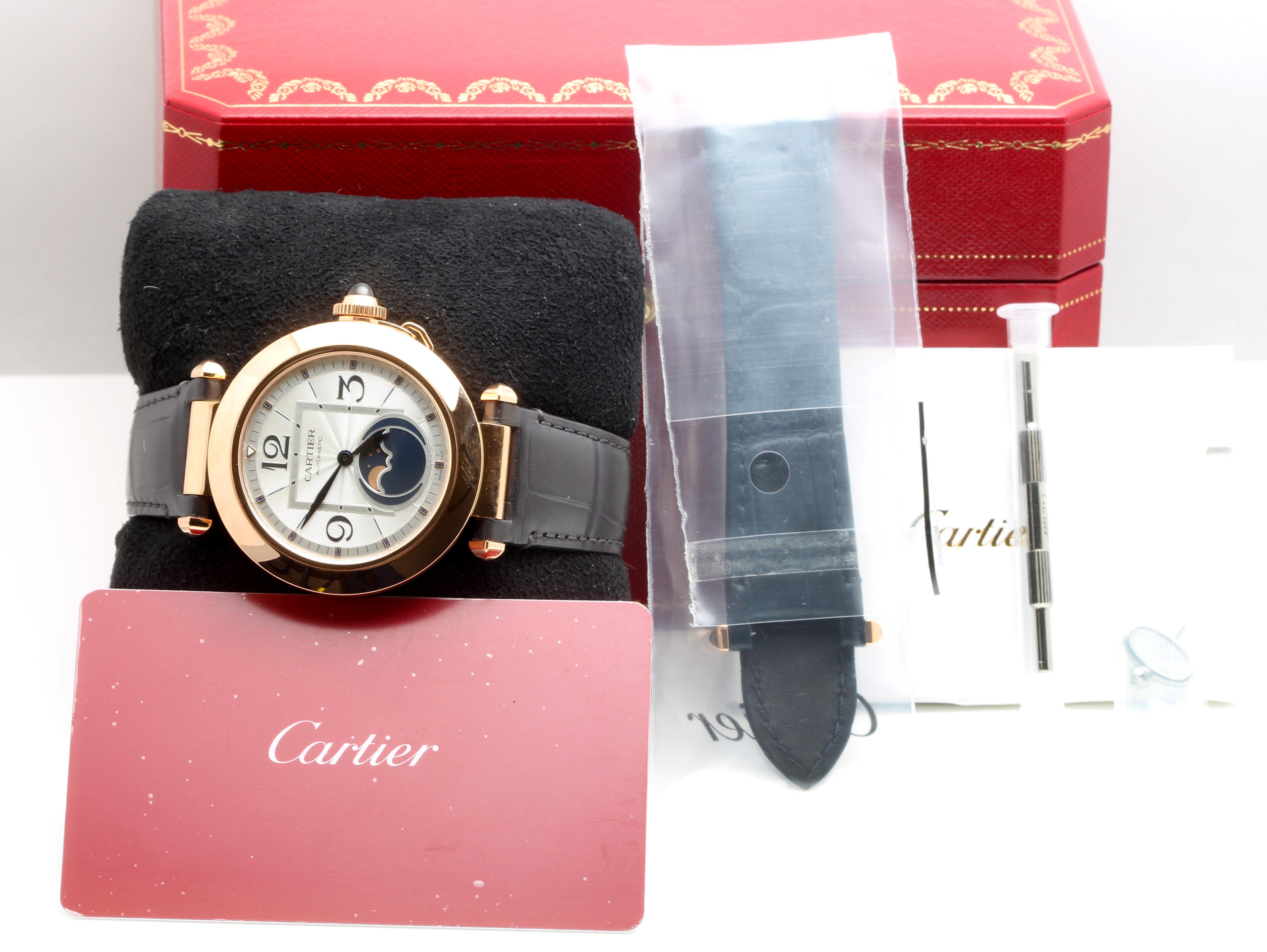 Brand New Cartier Pasha WGPA0026 with Original Box and Papers 18K Rose Gold In New Condition For Sale In Los Angeles, CA