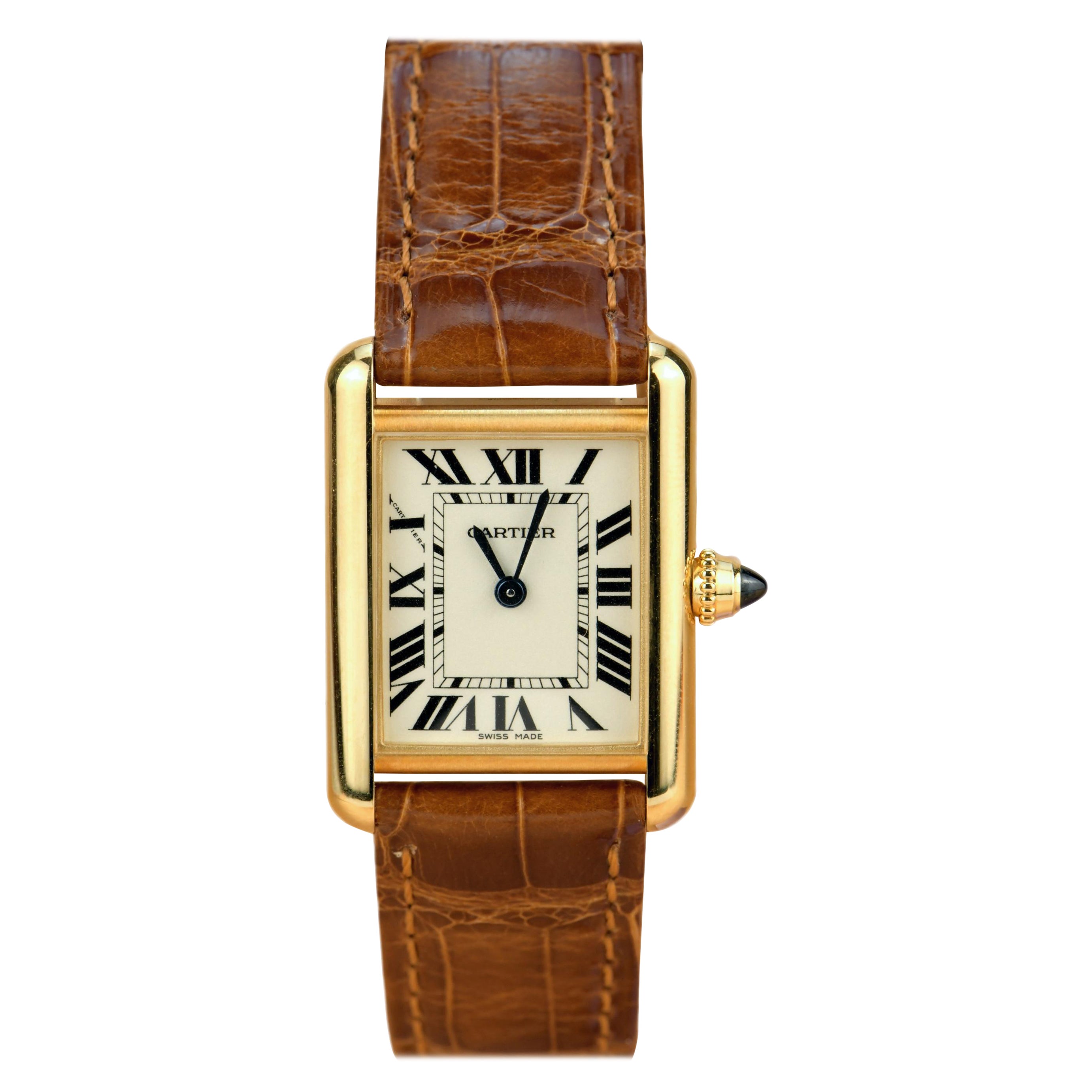 Brand New Cartier Tank Louis Small Model 18k Yellow Gold Watch W1529856