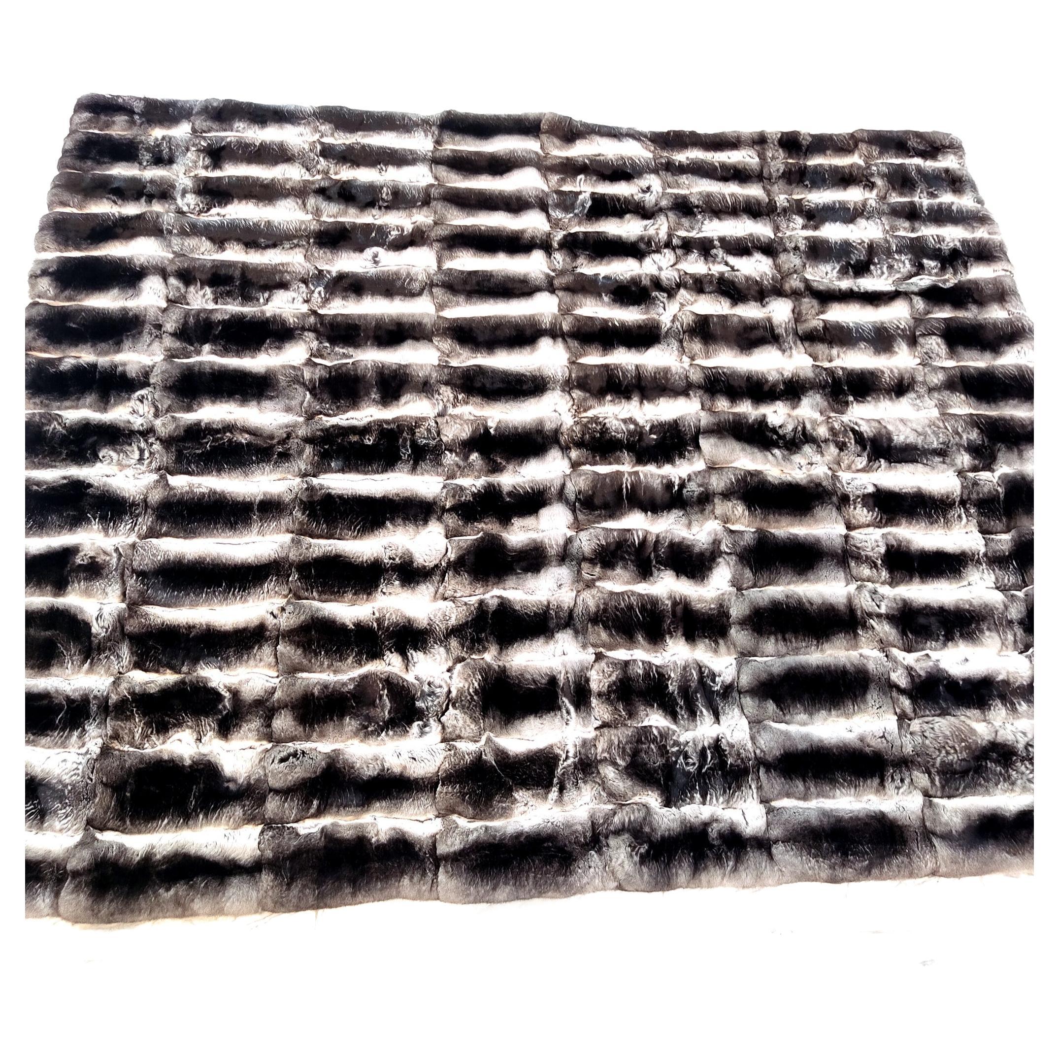 
~~ Brand New Black Velvet Chinchilla fur blanket Loro Piana lining tags Queen

Details:

Brand new Chinchilla blanket and Loro Piana lining Queen size

75 inches long length

60 inches wide length

Black velvet Chinchilla skins

High level