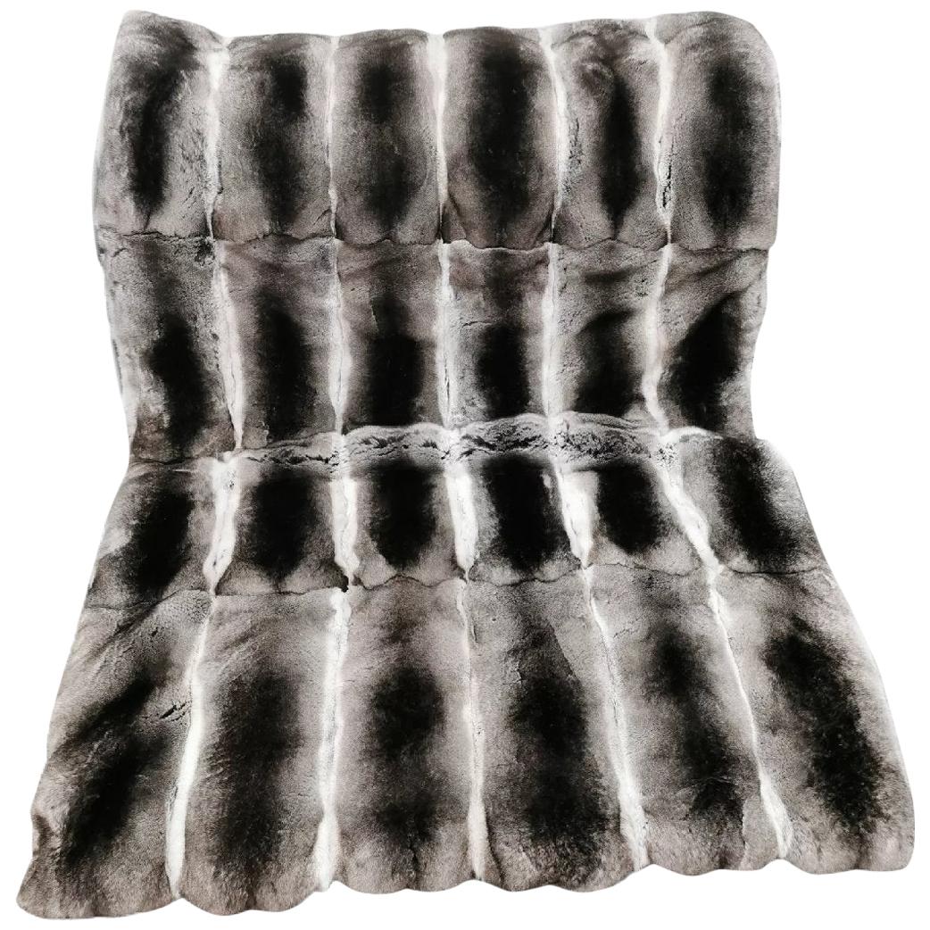 Nuovissima coperta di pelliccia di cincillà (dimensioni 40 "x60") 2 cuscini rettangolari