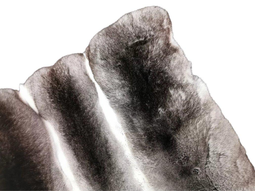 Gray Brand New Natural European Chinchilla Fur and Cashmere Blanket (42