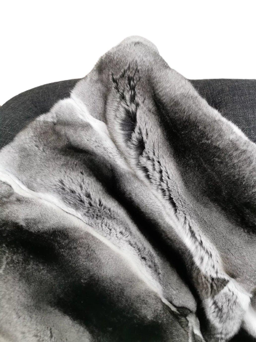 Brand New Natural European Chinchilla Fur and Cashmere Blanket (42