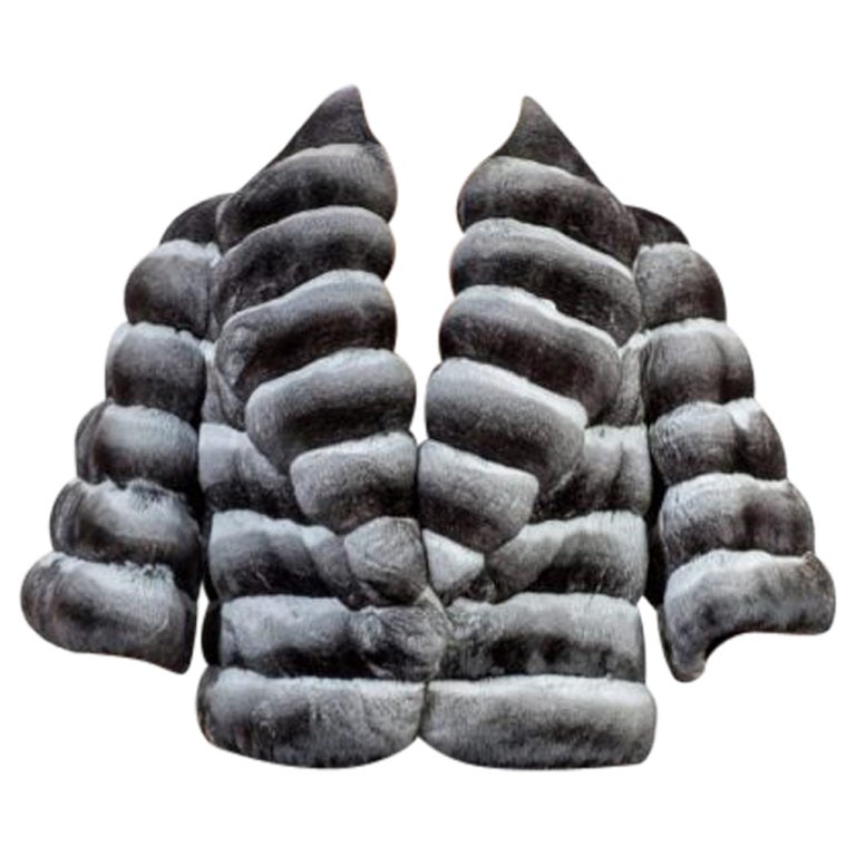 Manteau en fourrure de chinchilla neuf, taille M