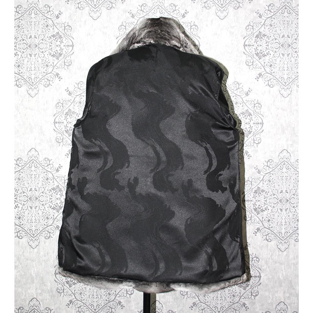 Manteau neuf en fourrure de chinchilla avec capuche double en fourrure (taille 12 - M) en vente 7