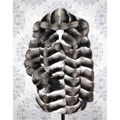 Abrigo de piel de chinchilla nuevo a estrenar con capucha de doble pelo (Talla 12 - M)