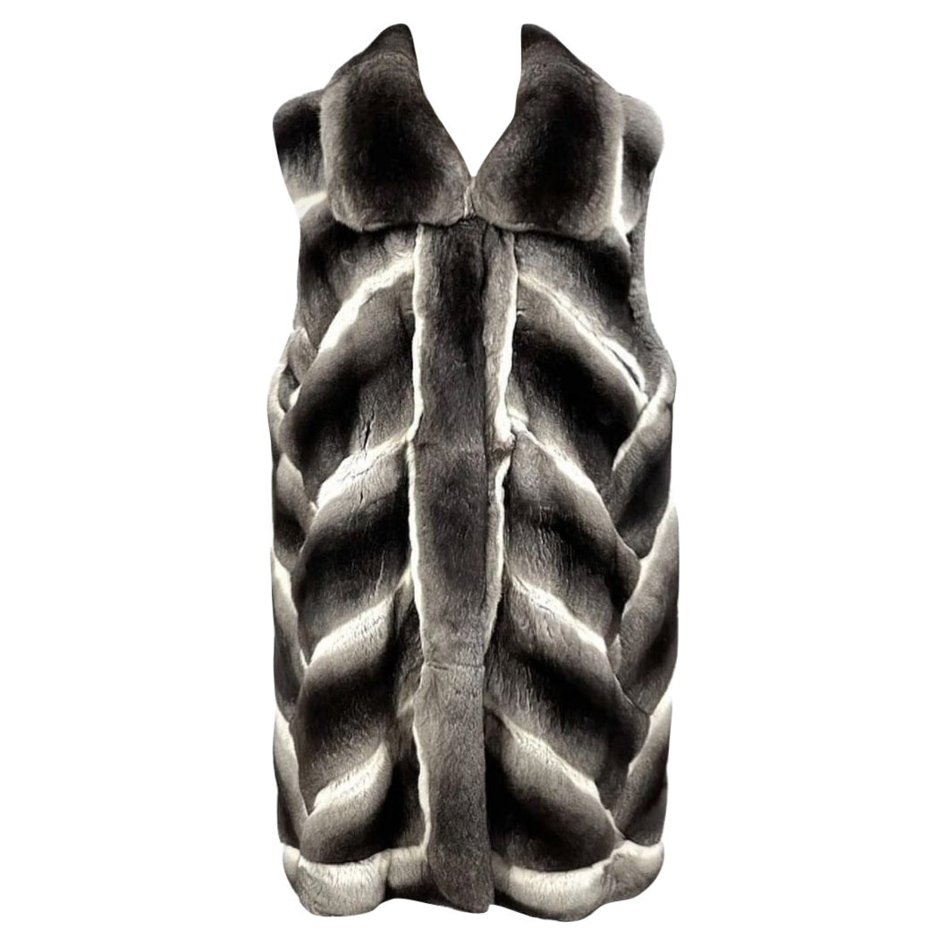 Gilet en fourrure de chinchilla neuf, taille M